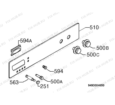 Взрыв-схема плиты (духовки) Zanussi ZBM742X - Схема узла Command panel 037